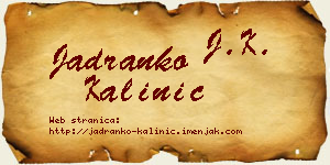 Jadranko Kalinić vizit kartica
